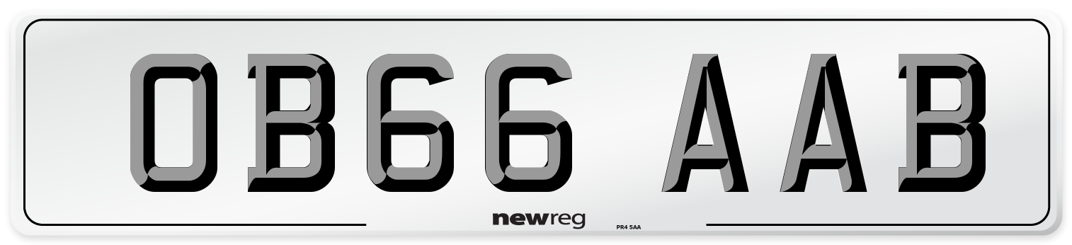 OB66 AAB Number Plate from New Reg